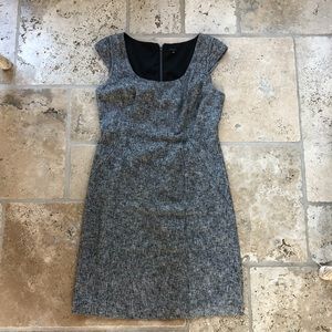 Ann Taylor gray cap sleeve sheath dress